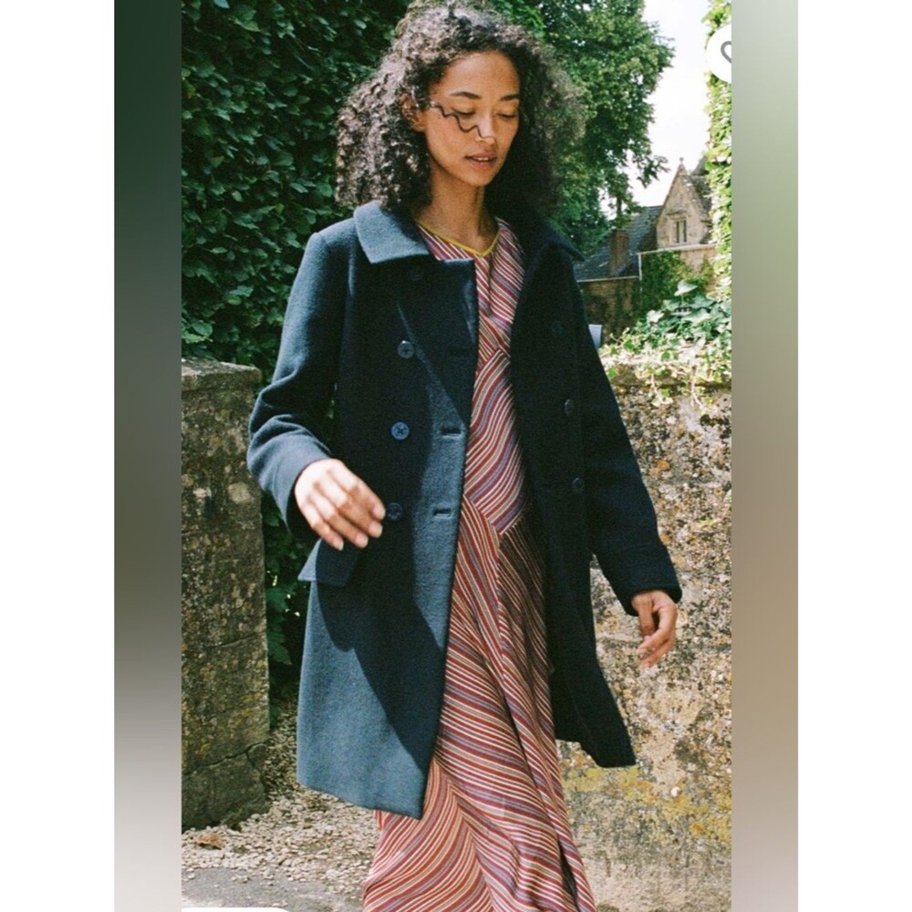 Dôen WAYFARER  Double-Breasted Wool Coat - Navy XXS
